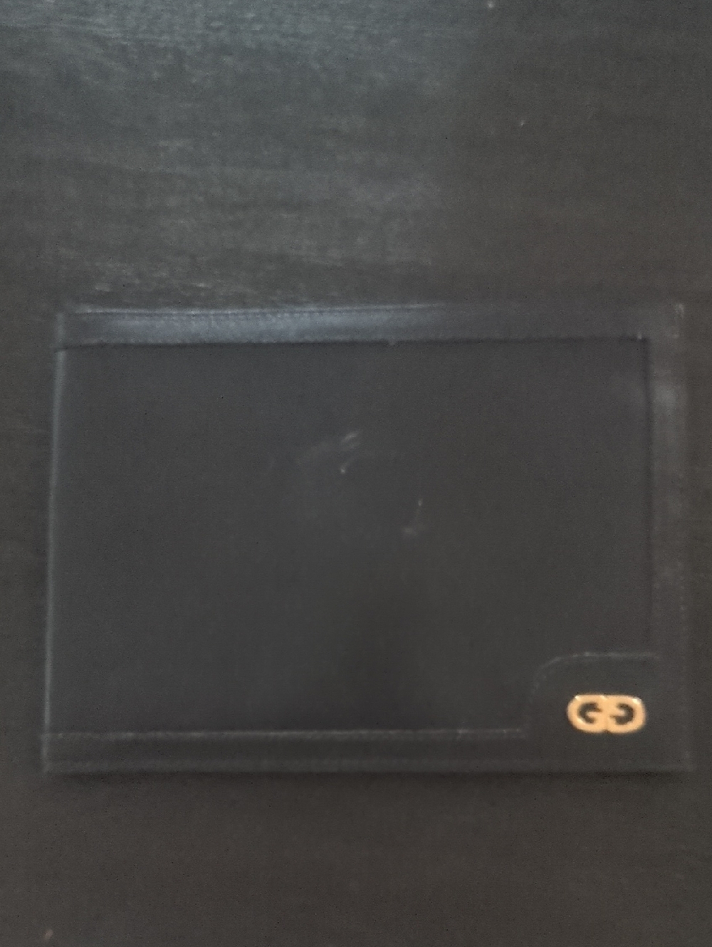 Gucci Navy Blue Leather Bifold Wallet with Gold Emblem